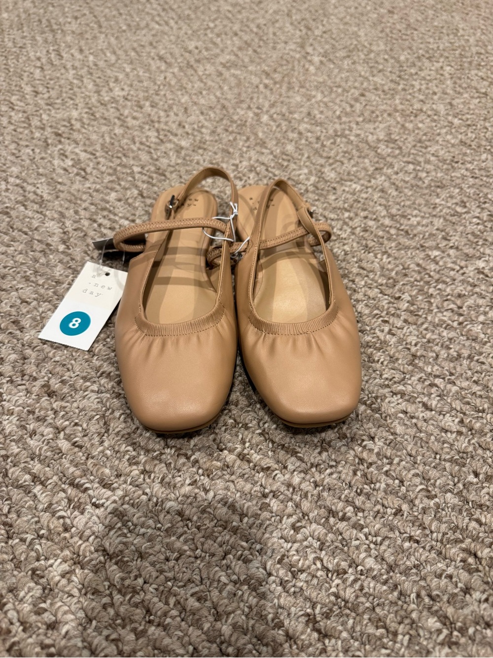 A New Day Women’s Tan Mary Jane Slingback Flats NWT
